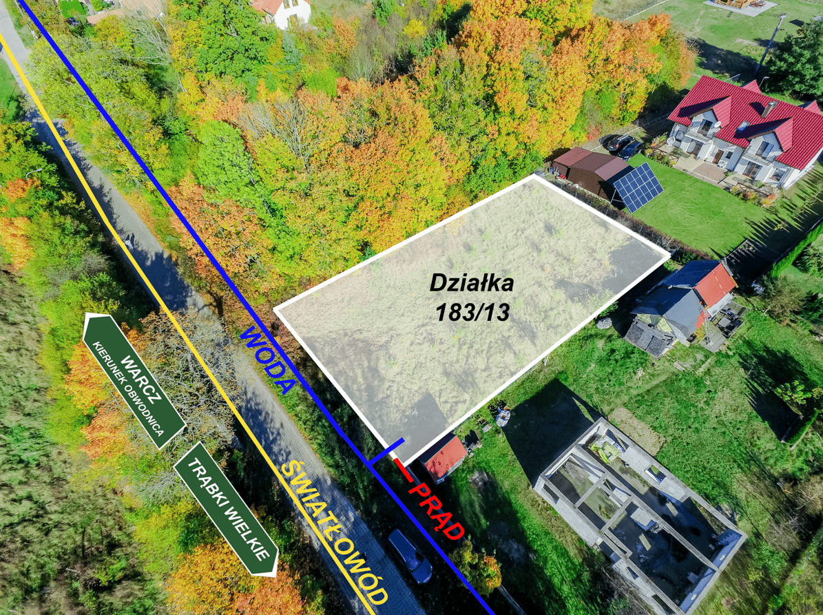 fotografia działki z drona